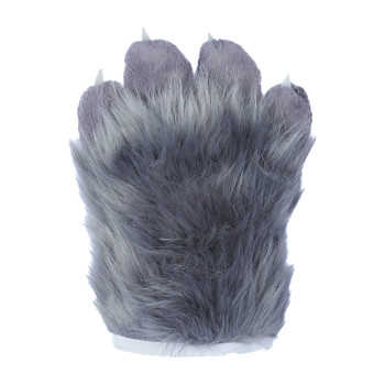 Fancy Four Finger Paw Gloves - Gray + Pink