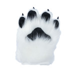 Fancy Four Finger Paw Gloves - White + Black