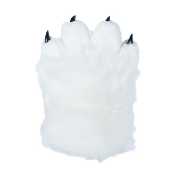 Fancy Four Finger Paw Gloves - White + Black