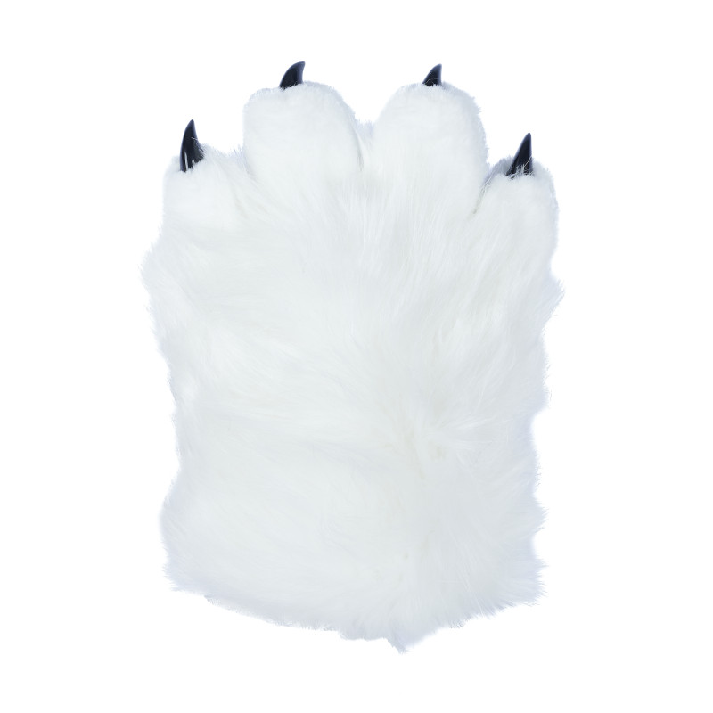 Fancy Four Finger Paw Gloves - White + Black