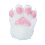 Fancy Four Finger Paw Gloves - White + Pink