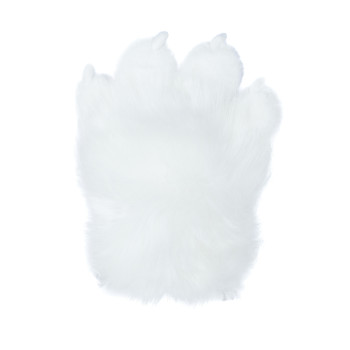 Fancy Four Finger Paw Gloves - White + Pink