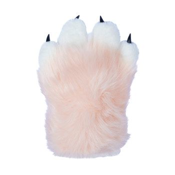 Fancy Four Finger Paw Gloves - Baby Pink + White