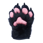 Fancy Four Finger Paw Gloves - Black + Pink