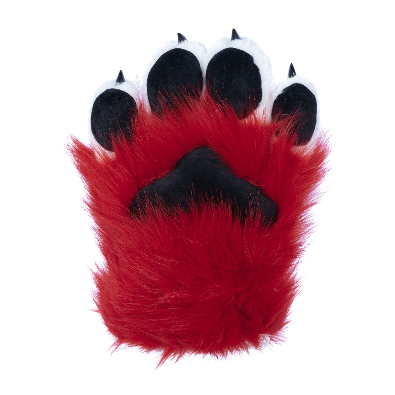 Fancy Four Finger Paw Gloves - Red + White