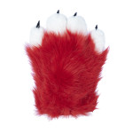 Fancy Four Finger Paw Gloves - Red + White