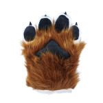 Fancy Four Finger Paw Gloves - Rust + White