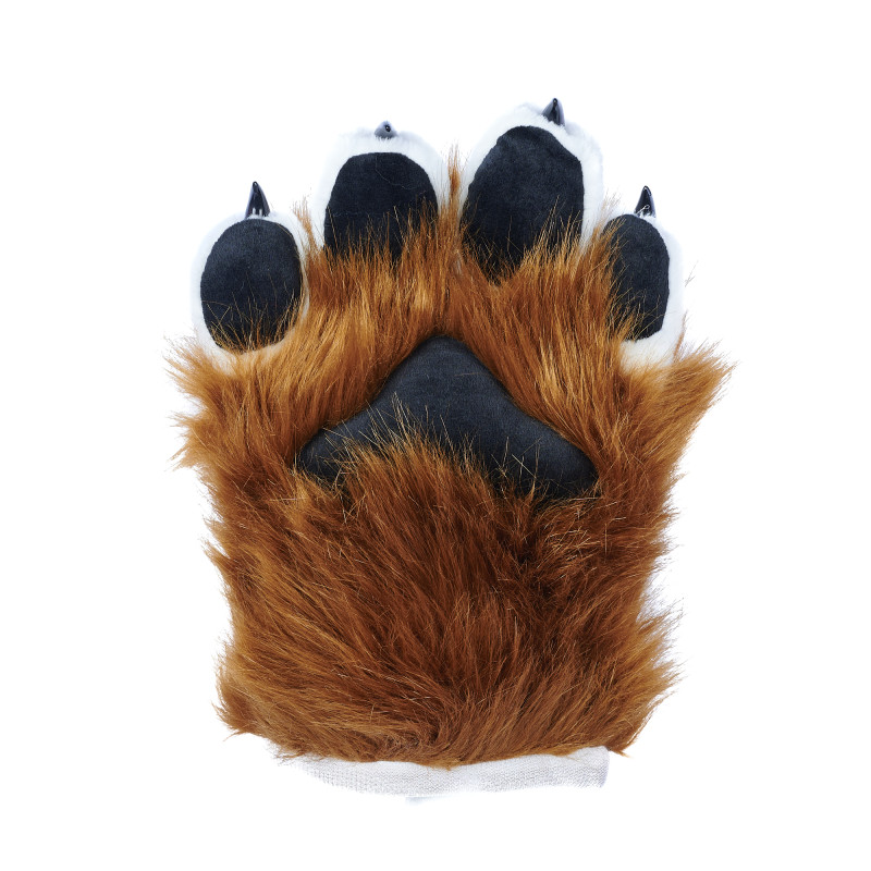 Fancy Four Finger Paw Gloves - Rust + White