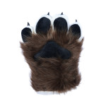 Fancy Four Finger Paw Gloves - Brown + White