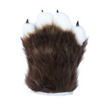 Fancy Four Finger Paw Gloves - Brown + White