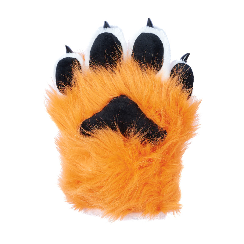 Fancy Four Finger Paw Gloves - Orange + White