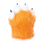 Fancy Four Finger Paw Gloves - Orange + White