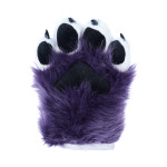 Fancy Four Finger Paw Gloves - Purple + White