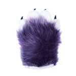 Fancy Four Finger Paw Gloves - Purple + White