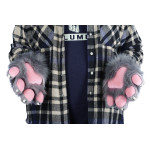 Fancy Four Finger Paw Gloves - Black + Pink