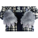 Fancy Four Finger Paw Gloves - Black + Pink