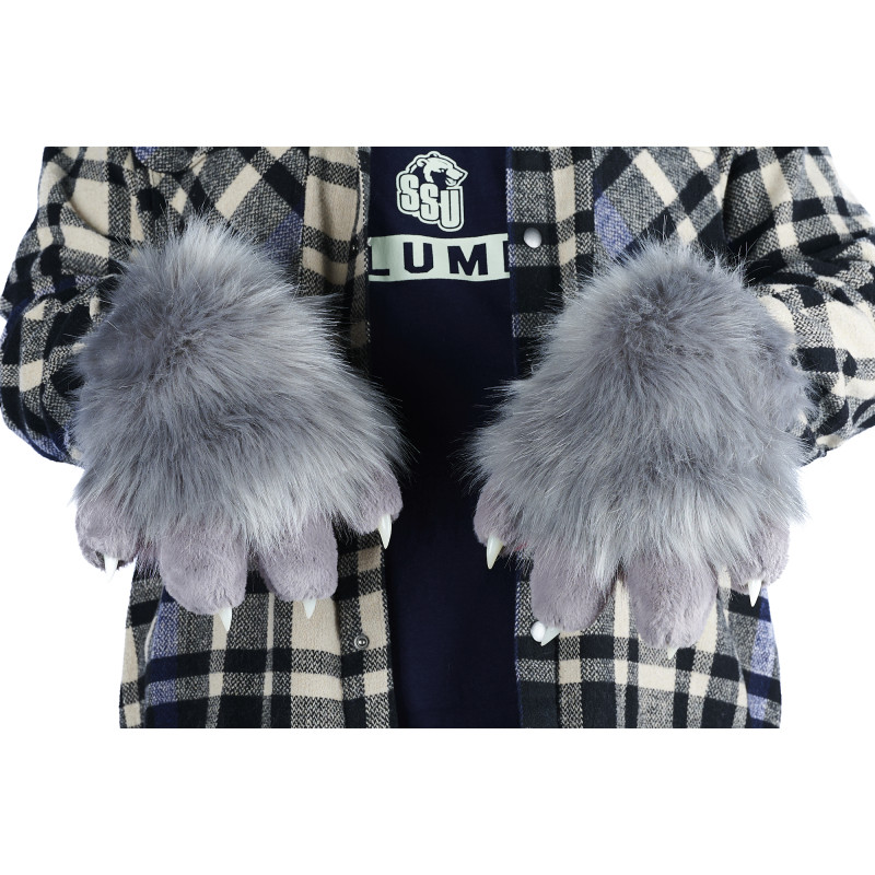 Fancy Four Finger Paw Gloves - Black + Pink