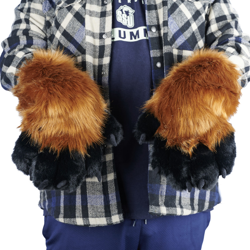 Fancy Five Finger Paw Gloves - Rust + Black